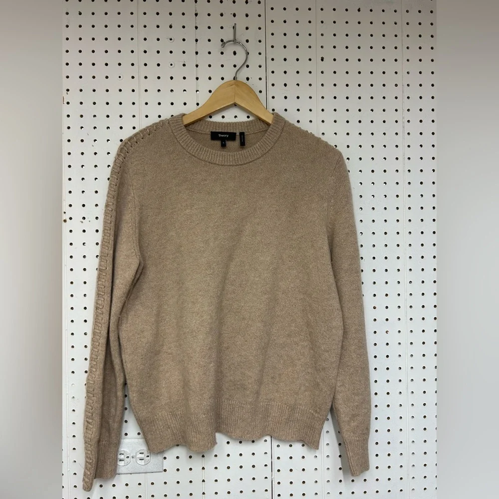 Theory Blanket Stitch  Crew Neck Sweater